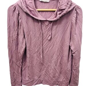 Workshop Republic Clothing Lavender Hooded Sweatshirt Puffed Sleeves Medium